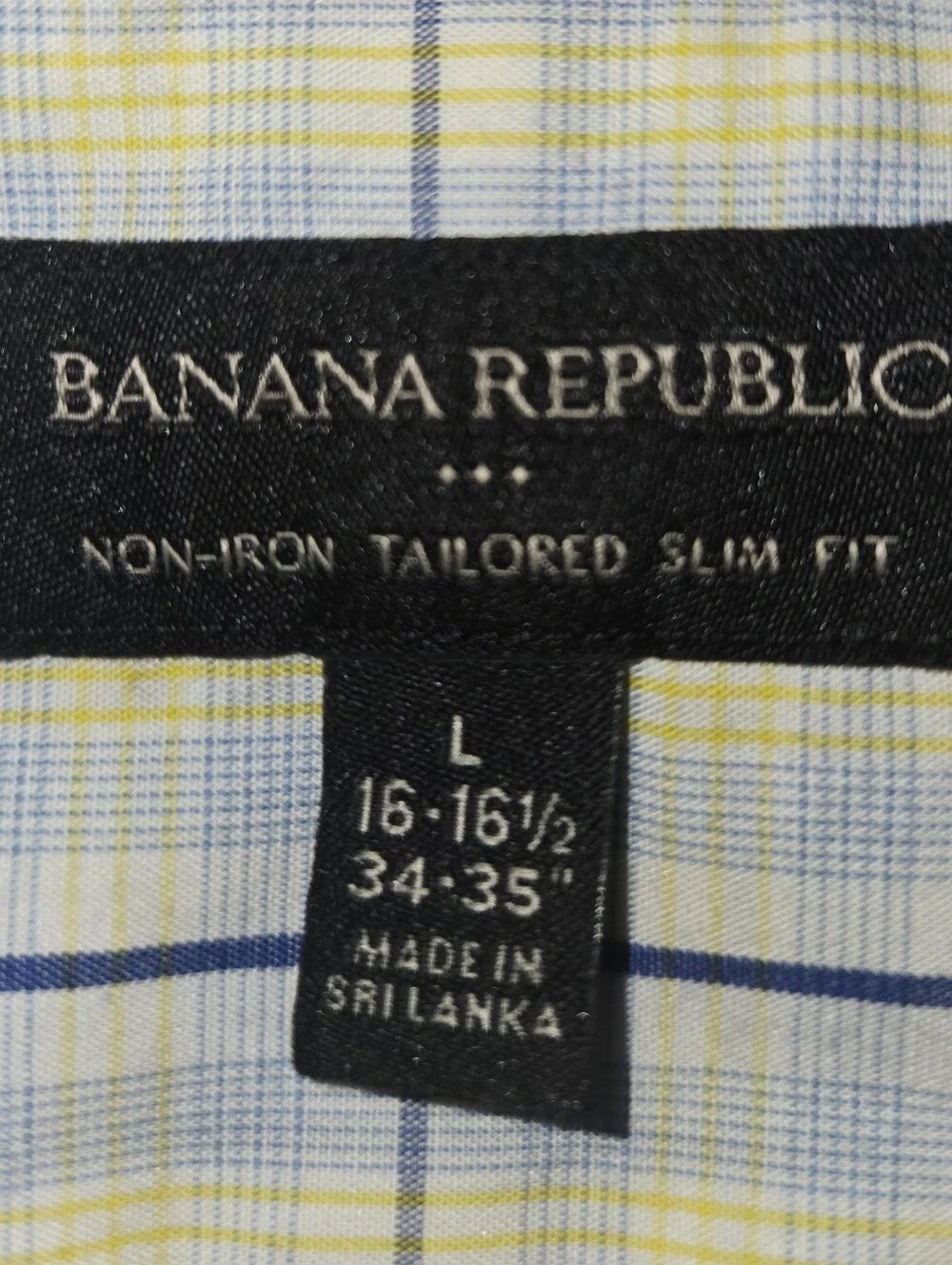 Banana Republic plaid 100% cotton slim fit button-up